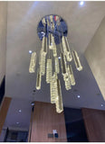 18-LIGHT LED CRYSTAL DOUBLE HEIGHT STAIR CHANDELIER - WARM WHITE - Ashish Electrical India