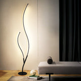 Led Modern Black Curvy Floor Standing lamp Living Room Light - Warm White