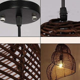 Rattan 300 MM Brown Chandelier Pendant Hanging for Living Room Outdoor Light - Pack of 1
