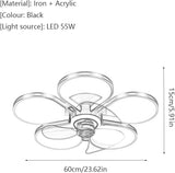 500MM Matt Gold Modern Ceiling Fan Chandelier with Remote Control ABS Blades