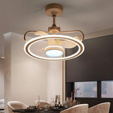 24 Inch White Profile Ceiling Light with Fan LED Chandelier