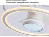 24 Inch White Profile Ceiling Light with Fan LED Chandelier