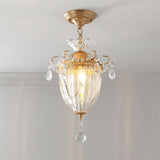 Brass Vintage Gold Glass Pendant Ceiling Light