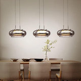 1 Light LED Tinted Glass Chrome Metal Pendant Ceiling Light - Warm White