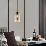 Amber Dual Glass Pendant Light Bedside Hanging Corner Light
