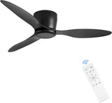 52 INCH HUGGER WIND LEAF CEILING FAN - BLACK