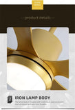 54 Inch 6 Blade Wind lamp ceiling fan remote Controlled - Matt Gold