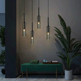 Smoke Slim Glass Pendant Light for Bedside Hanging Light - Warm White