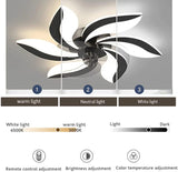 500MM Matt Black Modern Ceiling Fan Chandelier with Remote Control