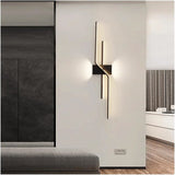 600 MM LED Black Long Ziggy Wall Light Living Room LCD Panel Light - Warm White