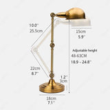 Traditional Vintage Lamp, Antique Style Desk Lamp Fixture, Satin Brass Finish, Metal for Home and Office Table