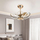 600MM Golden Ceiling Fan Chandelier with Remote Control ABS Blades - Warm White