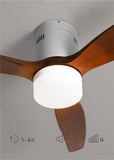 52 INCH 3 BLADE WIND CEILING Hugger FAN With Light REMOTE CONTROLLED - DARK WOOD