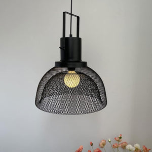 Matt Black Pendant Bedside Ceiling Lights - Warm White