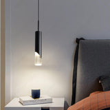 Modern Black Long Bedside Hanging Pendant Ceiling Light Fixture