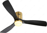 52 INCH HUGGER WIND LEAF CEILING FAN REMOTE CONTROLLED - Dark Natural WOOD