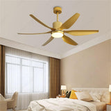 54 Inch 6 Blade Wind lamp ceiling fan remote Controlled - Matt Gold