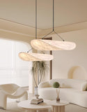 Cane Light Beige Chandelier Pendant Hanging for Living Room