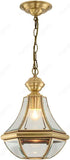 Gold Brass Glass Pendant Light Hanging Outdoor Terrace Entrance Light