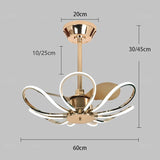 600MM Golden Ceiling Fan Chandelier with Remote Control ABS Blades - Warm White