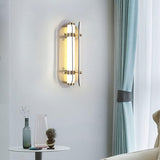 LED Amber Glass Gold Wall Light Living Dining Bedside Light - Warm White
