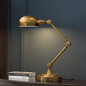 Traditional Vintage Lamp, Antique Style Desk Lamp Fixture, Satin Brass Finish, Metal for Home and Office Table