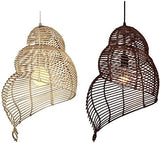 Rattan 300 MM Brown Chandelier Pendant Hanging for Living Room Outdoor Light - Pack of 1