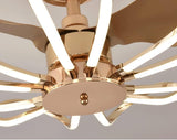 600MM Golden Ceiling Fan Chandelier with Remote Control ABS Blades - Warm White