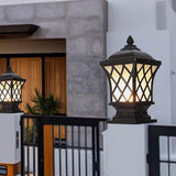 Pillar Light Antique Gate Lamp E27 Lantern Post (Color : Black)