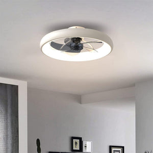 500MM White Low Ceiling Light with Fan LED Chandelier - Warm White