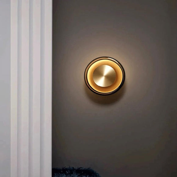 Aber Glass Wall Light Brass Gold Metal Bedroom Living Room Wall Light - Warm White (Copy)