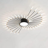 42 Light Black Body Acrylic LED Chandelier for Ultra Low Height Living Room
