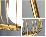 Metal Floor lamp with Frost Glass Cage Living Room Standing lamp - Gold
