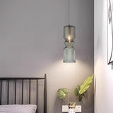 Brass Smoke Glass Pendant Lamp Ceiling Light Dining Room Bedside Light - Warm White