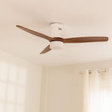 52 INCH 3 BLADE WIND CEILING Hugger FAN With Light REMOTE CONTROLLED - DARK WOOD