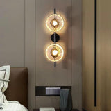 2 LED Black Modern Wall Light Living Room LCD Panel Light - Warm White