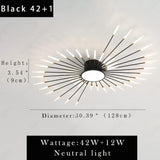 42 Light Black Body Acrylic LED Chandelier for Ultra Low Height Living Room