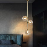 3 LIGHT LED GOLD Amber BALL PENDANT LAMP CEILING LIGHT FOR HOME AND OFFICE - WARM WHITE
