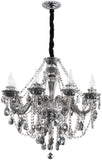 8 Light Smokey Glass Italian Chandelier Ceiling Lights Hanging - Warm White