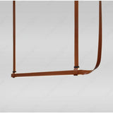 TAN LEATHER BELT CHANDELIER HANGING LAMP - WARM WHITE