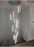 18-LIGHT LED CRYSTAL DOUBLE HEIGHT STAIR CHANDELIER - WARM WHITE