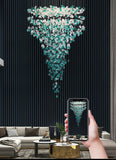 Meteoroid Chandelier Double Height - Emerald Green Color