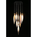 13-LIGHT LED GLASS LIGHT DOUBLE HEIGHT DUPLEX STAIR CHANDELIER - WARM WHITE