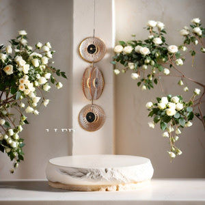 3 Led Disc Gold Modern Pendant Light for Bedside Dining Hanging Light