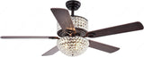 Crystal CEILING FAN CHANDELIER 52 INCH GOLD  LIGHT LED 3 COLOR SETTING CONTROL WITH REMOTE