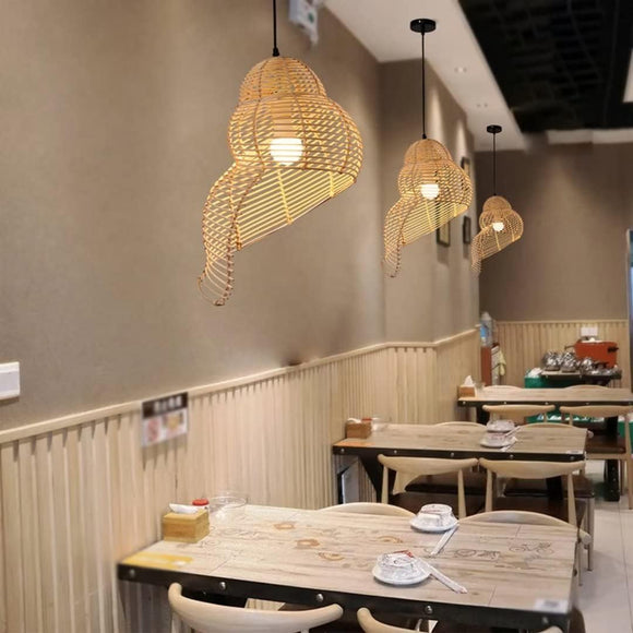 Rattan 300 MM Light Beige Chandelier Pendant Hanging for Living Room Outdoor Light - Pack of 1