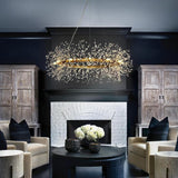 800 MM Crystal Gold LED Chandelier Light for Living Room Round Dining Room