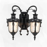 Outdoor Wall Light Fixture Black Exterior Wall Waterproof Lights Glass Shade