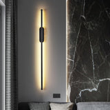 800 MM LED Black Long Modern Wall Light - Warm White