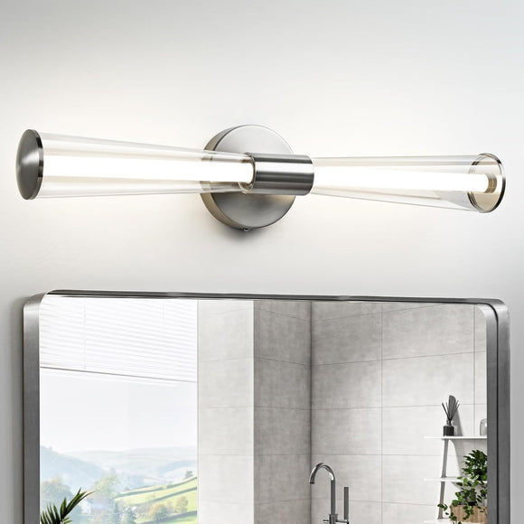 600MM Black Modern Led Bathroom Antique Vanity Picture Mirror Light Wall Lamp - 3 Color in 1